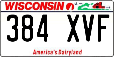 WI license plate 384XVF
