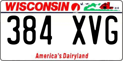 WI license plate 384XVG
