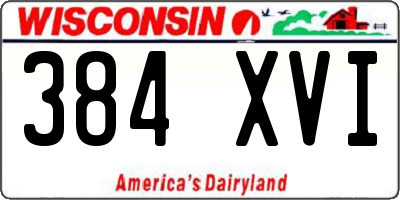 WI license plate 384XVI