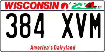 WI license plate 384XVM