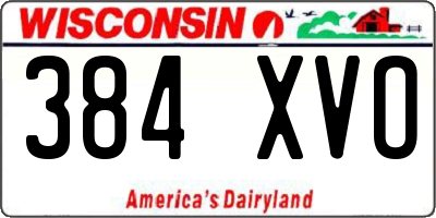 WI license plate 384XVO