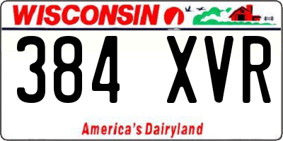 WI license plate 384XVR