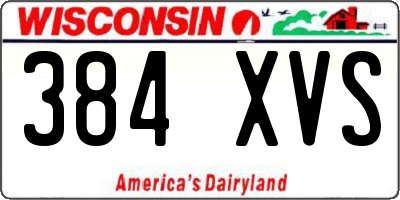 WI license plate 384XVS