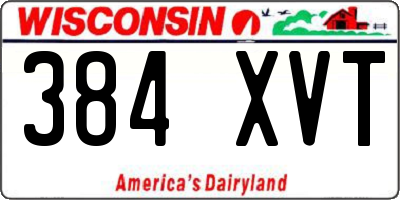 WI license plate 384XVT