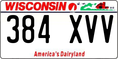WI license plate 384XVV