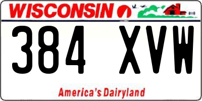 WI license plate 384XVW