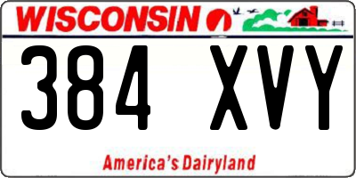 WI license plate 384XVY