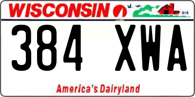 WI license plate 384XWA