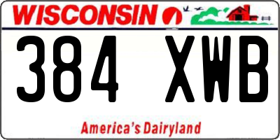 WI license plate 384XWB
