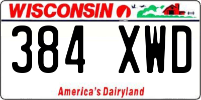WI license plate 384XWD