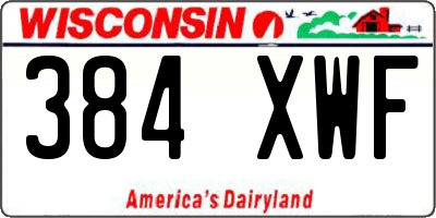 WI license plate 384XWF