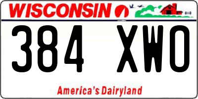 WI license plate 384XWO