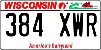 WI license plate 384XWR