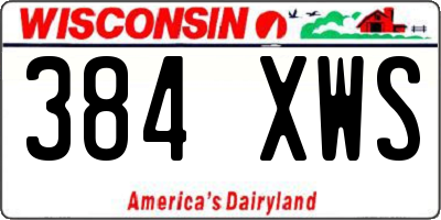WI license plate 384XWS