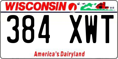 WI license plate 384XWT