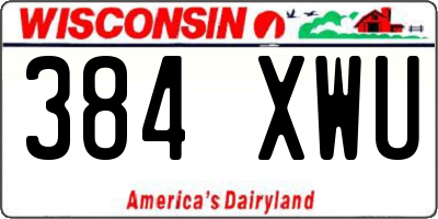 WI license plate 384XWU