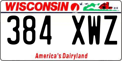 WI license plate 384XWZ