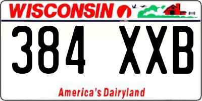 WI license plate 384XXB