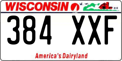WI license plate 384XXF