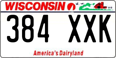 WI license plate 384XXK