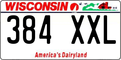 WI license plate 384XXL