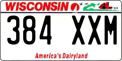 WI license plate 384XXM