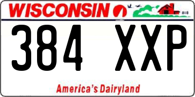 WI license plate 384XXP