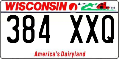 WI license plate 384XXQ