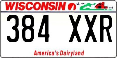 WI license plate 384XXR