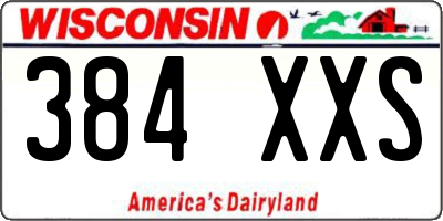 WI license plate 384XXS