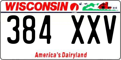 WI license plate 384XXV