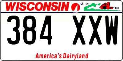 WI license plate 384XXW