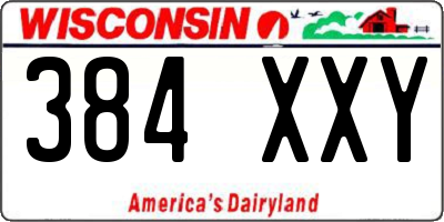 WI license plate 384XXY