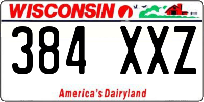 WI license plate 384XXZ