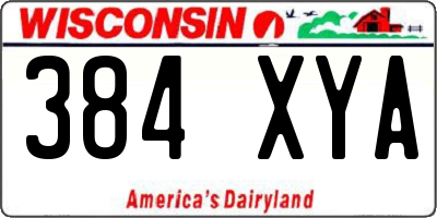 WI license plate 384XYA
