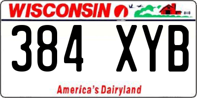 WI license plate 384XYB