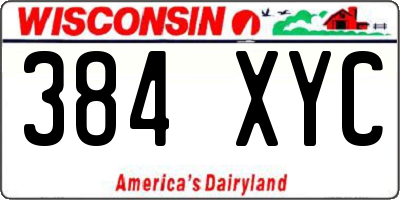 WI license plate 384XYC