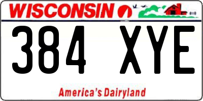WI license plate 384XYE