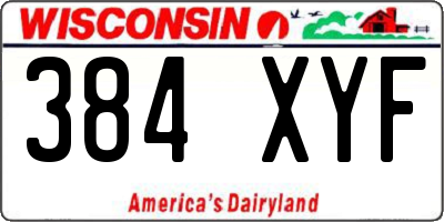 WI license plate 384XYF