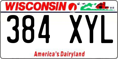 WI license plate 384XYL