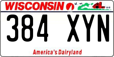 WI license plate 384XYN