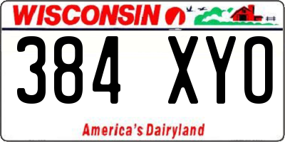 WI license plate 384XYO