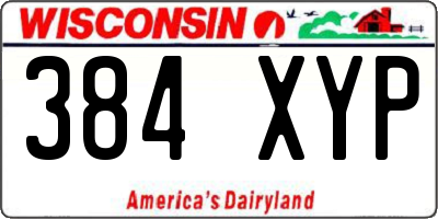 WI license plate 384XYP