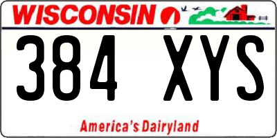 WI license plate 384XYS
