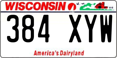 WI license plate 384XYW