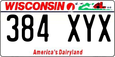WI license plate 384XYX