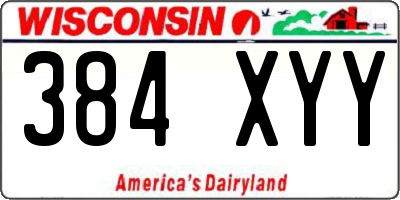 WI license plate 384XYY