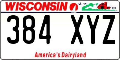WI license plate 384XYZ