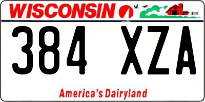 WI license plate 384XZA