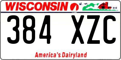 WI license plate 384XZC